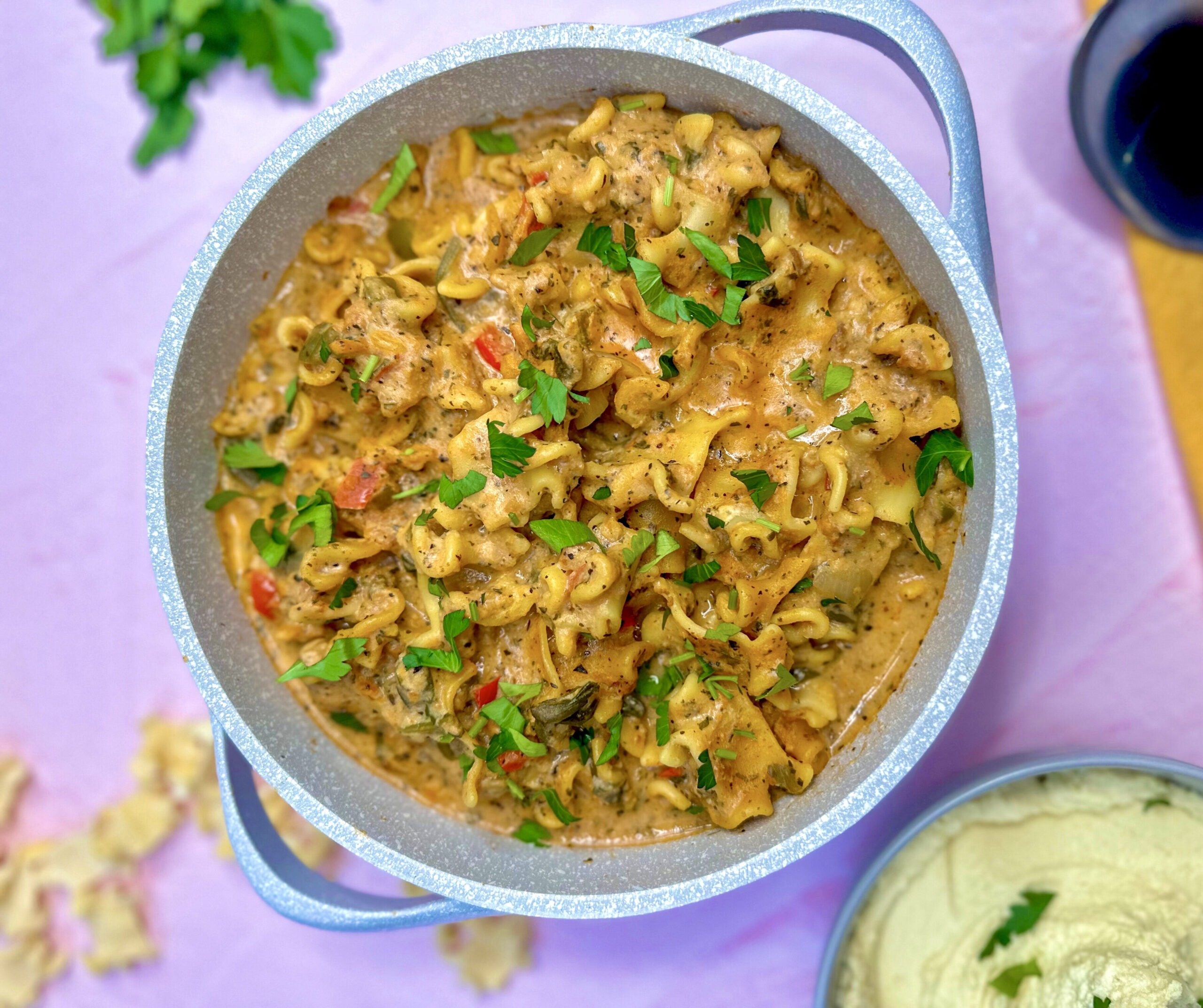 one-pot lasagna soup in large pot