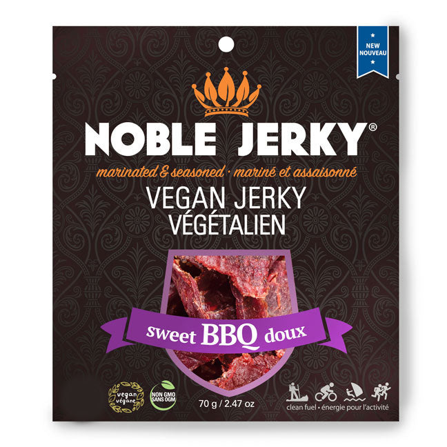 package of noble jerky sweet bbq jerky slices