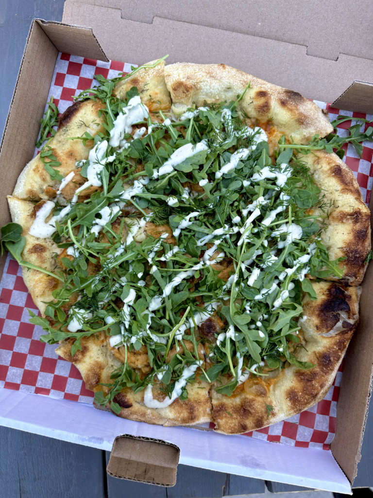 Vegan Food in Edmonton - die pie buffalo chickun pizza