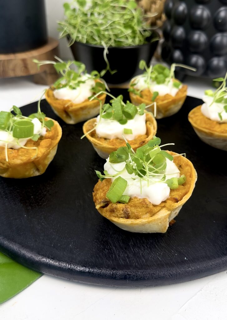 close up of vegan buffalo chick'n bites 