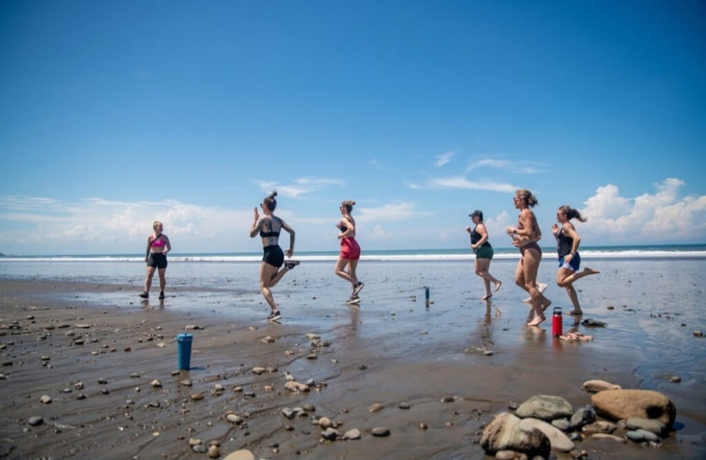 Beach workout in Costa Rica