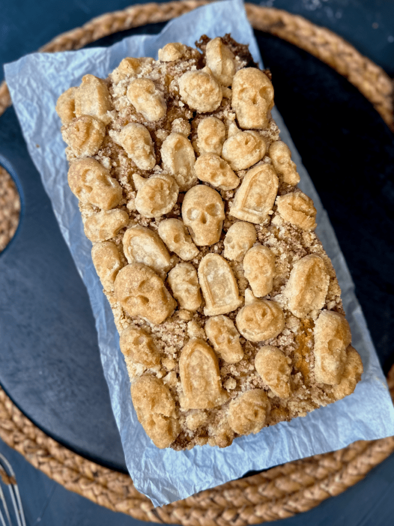 cinnamon coffee cake load with graveyard streusel 