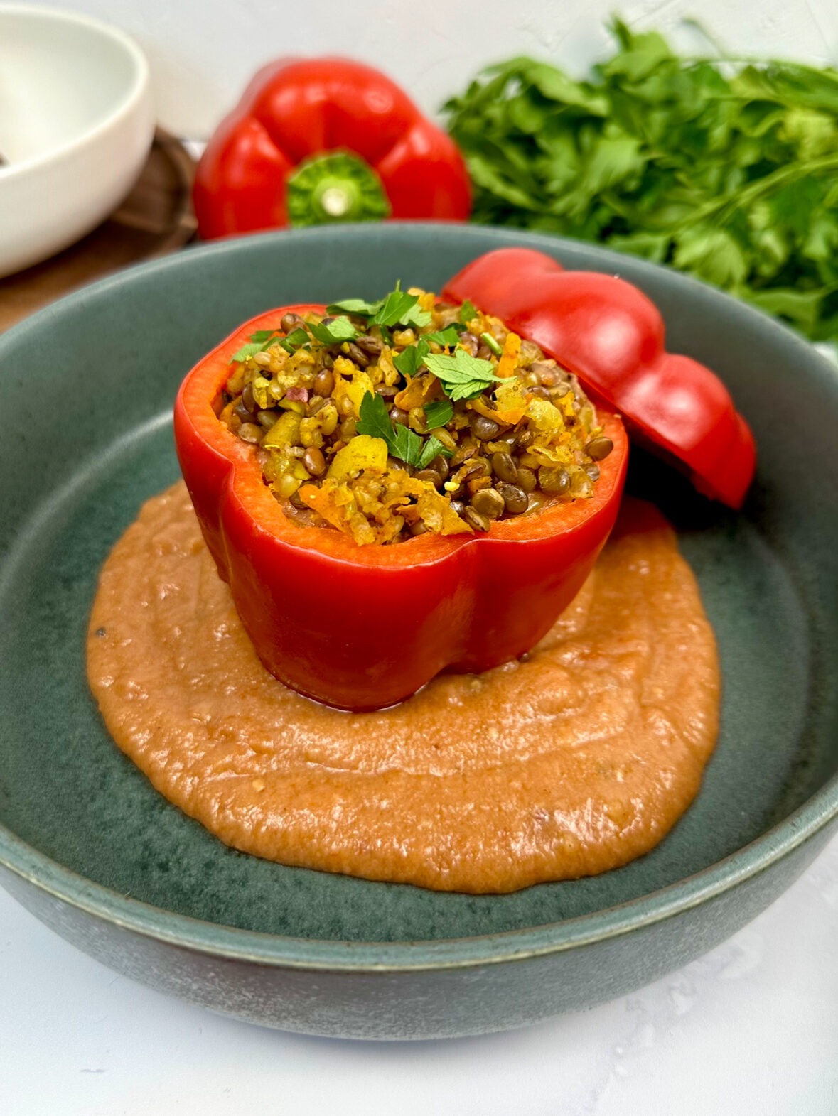 Moroccan Inspired Stuffed Bell Pepper