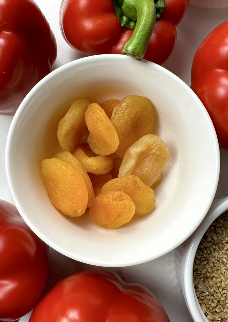 bowl of dried apricots 