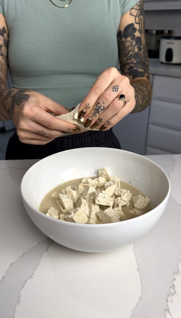 marinate tofu for the crispy tofu