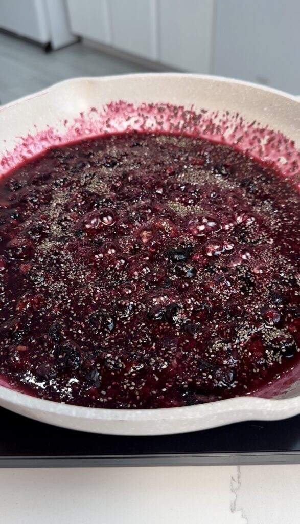 final result of blueberry chia jam 