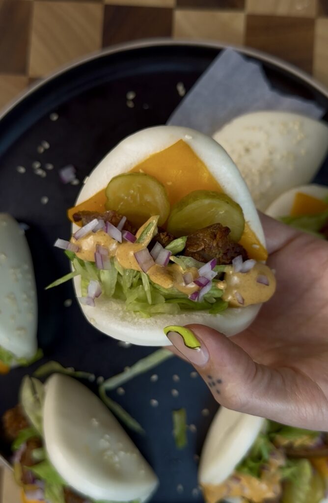 big mac bao with sauce